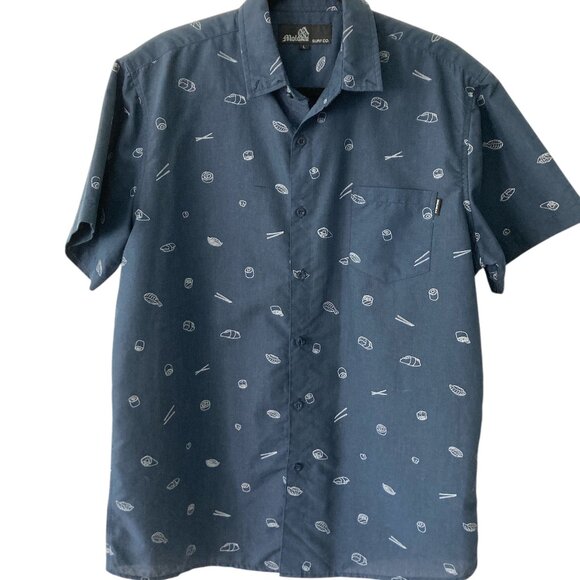 Men's Molokai Surf Sushi Print L Button-Down Fits Like a M - Picture 1 of 7